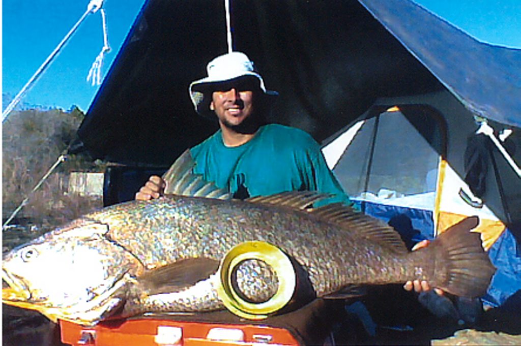 Leith Swallow caught this mulloway/jew fish while fishing at port Alma Leith Swallow caught this mulloway/jew fish while fishing at port Alma